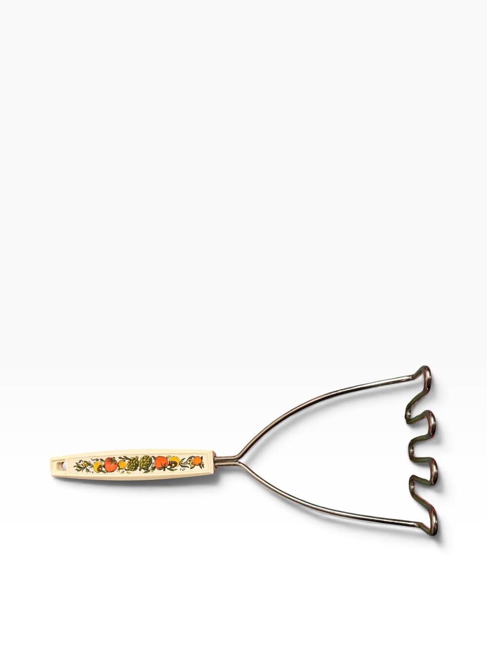 Vintage Style Wire Potato Masher with Illustrated Vegetable Handle Retro Kitchen